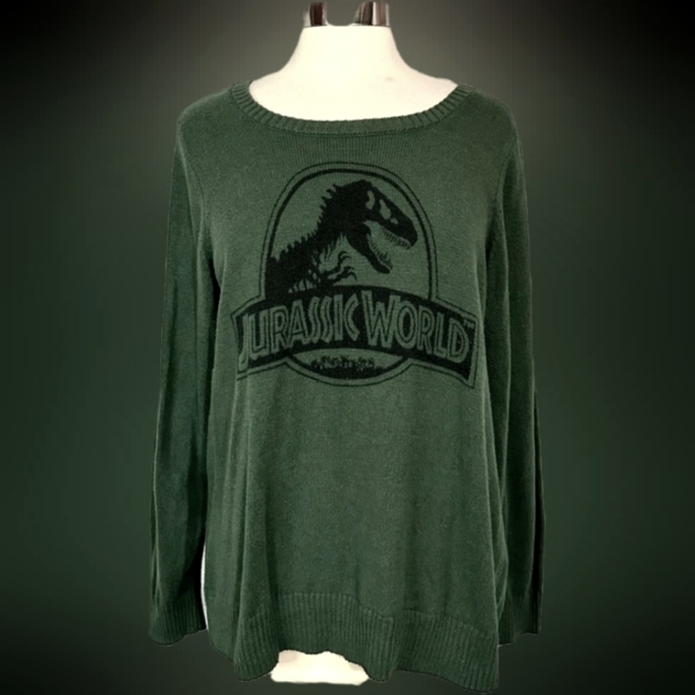 JURASSIC WORLD GREEN PULLOVER SWEATER